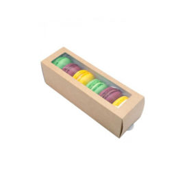Коробка для макарон и сладостей с окном 18х5,5х5,5см