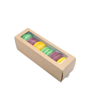 Коробка для макарун и сладостей с окном 18х5,5х5,5см