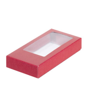 Коробка для шоколадной плитки с окном, красная