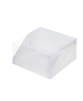 Коробка для торта с прозрачной крышкой, 23,5х23,5х11см белая