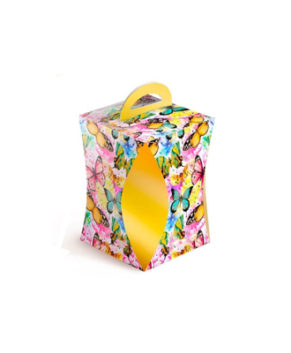 Коробка для кулича Бабочки цветные (d90хh130мм)