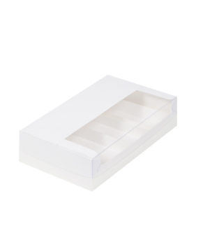 Коробка для эскимо и эклеров с окном 4 ложементами, 25х15х5см