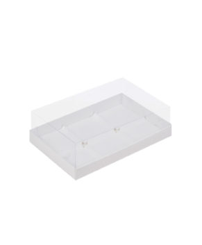 Коробка под муссовые пирожные с пластиковой крышкой 26х17х6 см, 6 ячеек