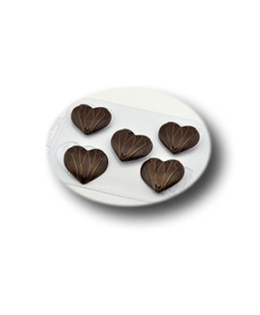 Пластиковая форма для шоколада, Мужское сердце 5ячеек