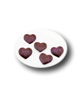 Пластиковая форма для шоколада, Женское сердце 5 ячеек