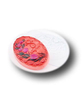 Пластиковая форма для шоколада Восьмерка с цветами овал