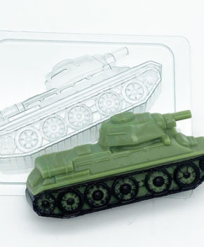 Пластиковая форма для шоколада Танк Т-34 бок