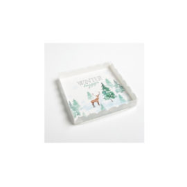 Коробка для пряников Winter hygge (Елки, Олени) 21х21х3см