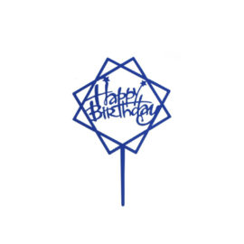 Топпер Happy Birthday, синий (Квадрат)