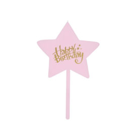 Топпер Happy Birthday розовой на звезде
