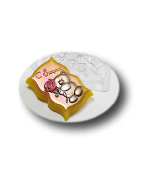 Пластиковая форма для шоколада Мишка 8 марта