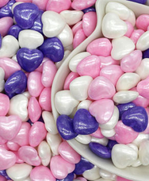 Посыпка кондитерская Сердечки 3D ( розовые, фиолетовые, белые), 40гр