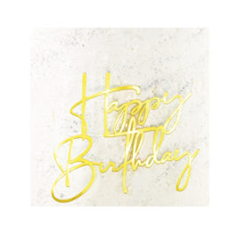 Топпер боковой Надпись Happy Birthday №2, золото