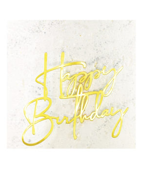 Топпер боковой Надпись Happy Birthday №2, золото