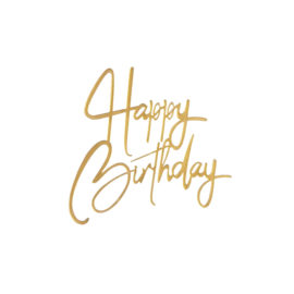 Топпер боковой Надпись Happy Birthday №3, золото