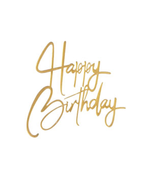 Топпер боковой Надпись Happy Birthday №3, золото